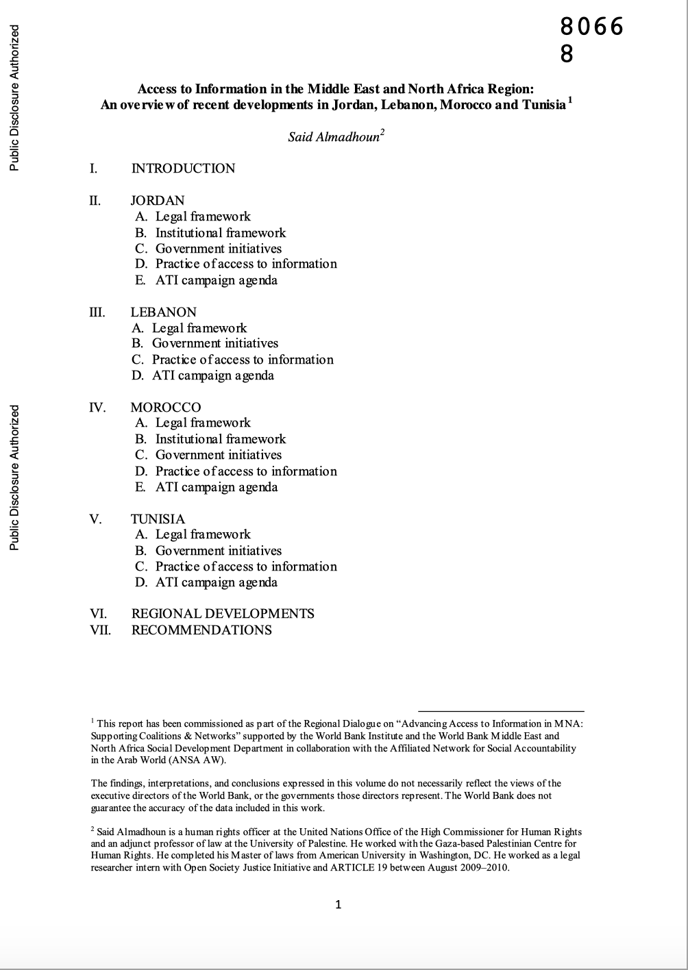 Access To Information In The Middle East And North Africa Region
